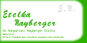 etelka mayberger business card